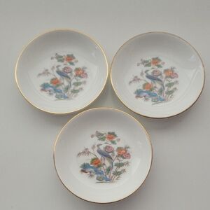 3 Wedgwood Kutani Crane 4" Trinket Dishes
